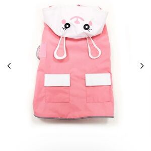 Pink and White Bunny Hooded Raincoat